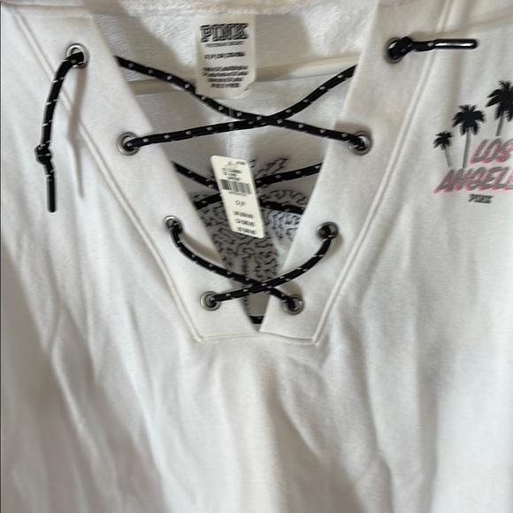 PINK Victoria's Secret White Lace-Up Sweater - Picture 9 of 9